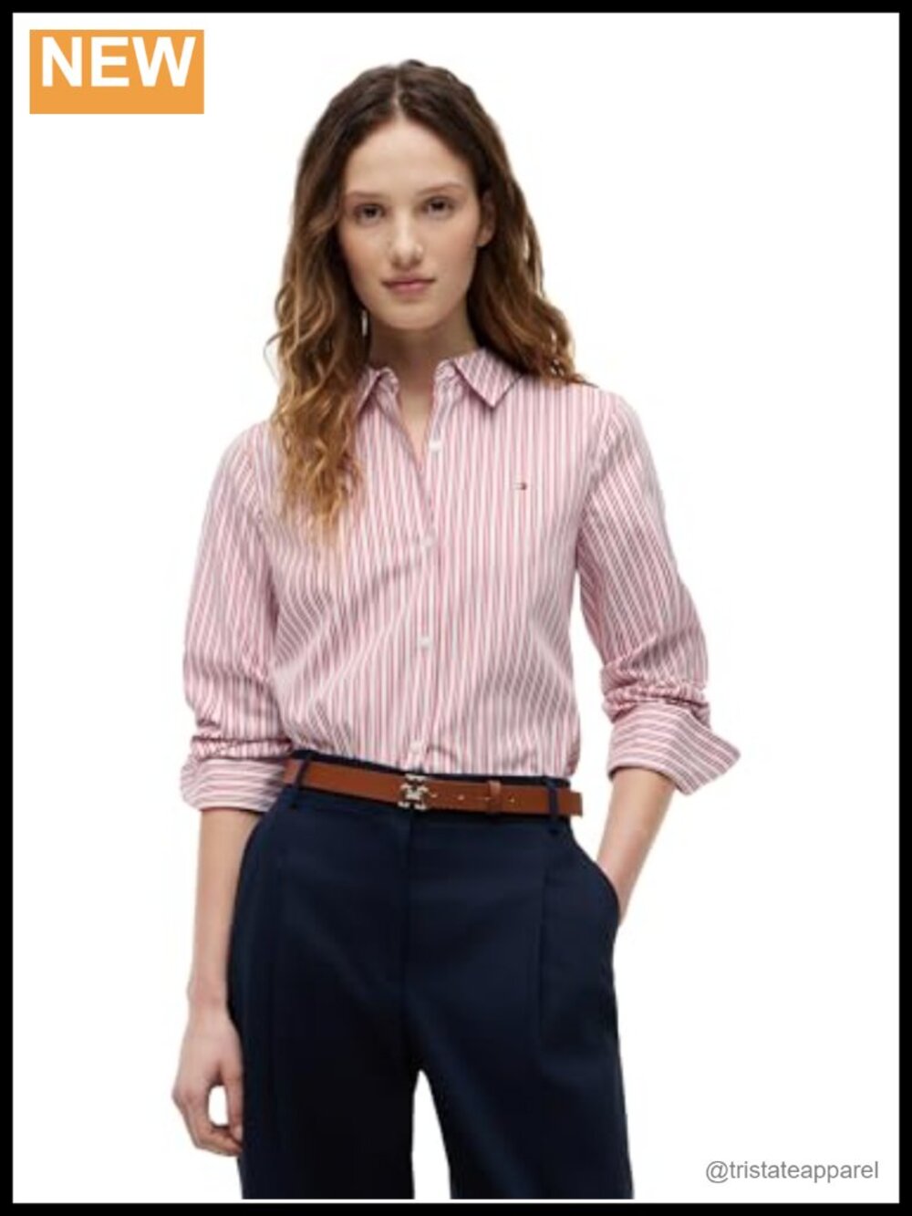 Tommy Hilfiger Women's Cotton Long Sleeve Button Down Shirt Regular Fit